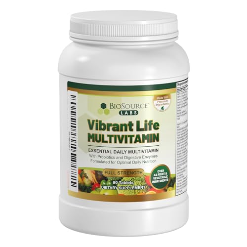 BioSource Labs Vibrant Life Multivitamin with Probiotics, Digestive Enzymes & B-Complex &ndash; Over 45...