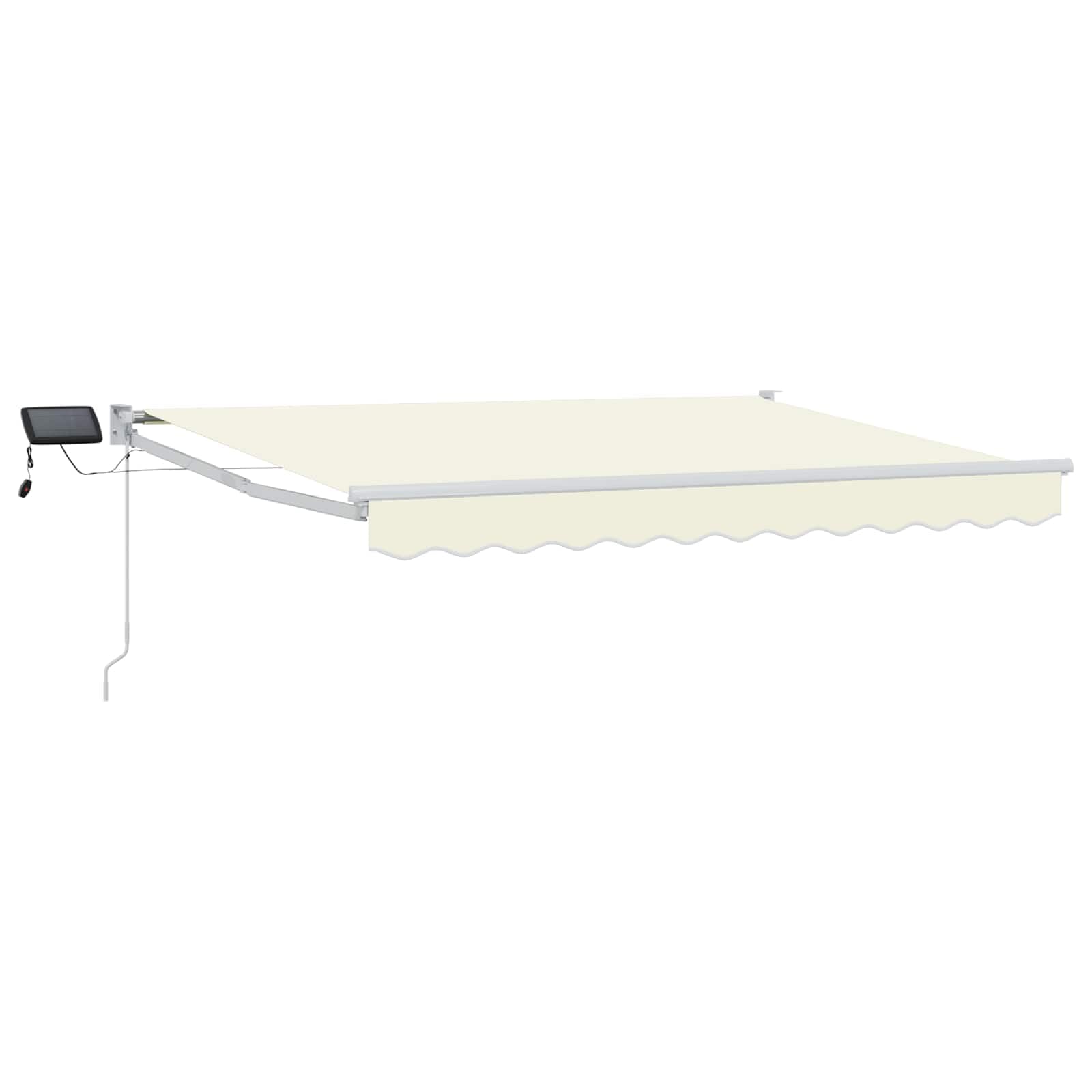 Toldo manual retráctil vidaXL crema de 3x2,5 m con luces LED para jardín y porche
