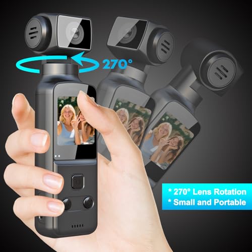 IXROAD 4K Bodycam Körperkamera, POV/Vlog/Pocket Kamera mit 270° Drehbares Objektiv, Sports Action Cam mit Externem Mikrofon, Clip und 64 GB TF-Karte