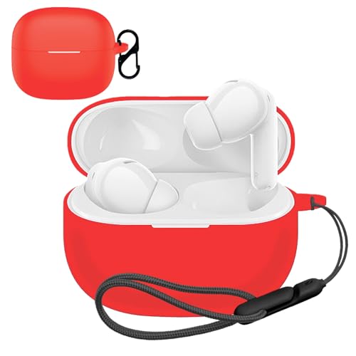 For Redmi Buds 8 Pro �p �P�[�X �J�o�[ �yNOUKAJU�z ���C�����X �C���[�z�� �V���R�� �ی�P�[�X �i�J���r�i�t��+�X�g���b�v�t�� �j �����h�~ �L�Y�h�~ �ϏՌ� �����[�d�\ �h�� �h�o (���b�h)