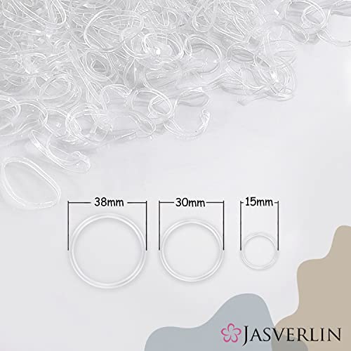 Jasverlin Clear Hair Elastics Bands, Assorted Size Rubber Hair Ties Baby Mixed Size Polybands Hair Elastics For Toddler Girls Women 2000Pcs #TOP1
