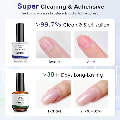 GELAMBER 2Pcs Nail Dehydrator y Primer 15ml miniatura 4