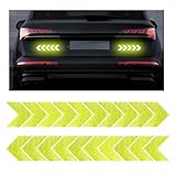 Yourkar 20 PCS Car Arrow Reflective Stickers, High Night Visibility Safety Warning Sign Self Adhesive Decal, Waterproof Bumper Reflective Stickers for Cars Trucks, Car Accessories (Yellow)
