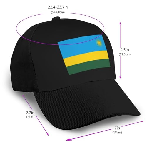 Rwanda Flag Unisex Classic Adjustable Curved Brim Baseball Cap, Trucker Hat2