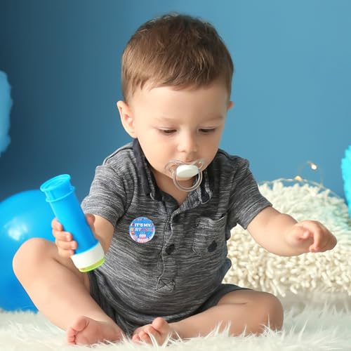 2pcs Happy Birthday Badge Pins, 2.28 Inch Diameter It’s My Birthday Button Pin Boys Girls Brooch Cute Badge for Women Men Gifts Party Decorations Supplies (Pink & Blue)4