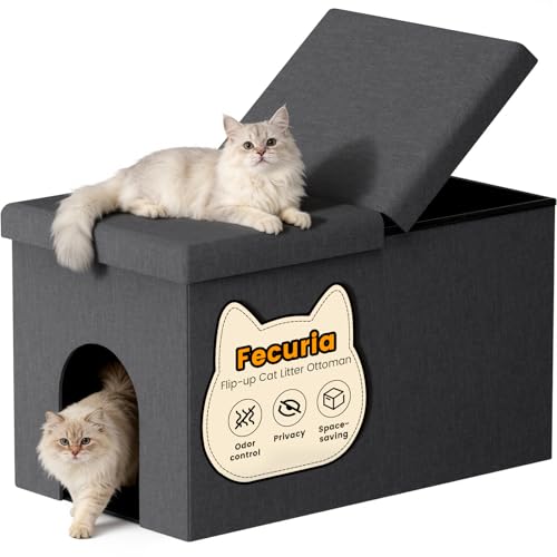 Fecuria 3-in-1 Cat Litter Box Enclosure with Odor Control, Multi-Functional