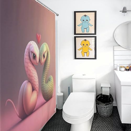 Rideau de douche serpent en tissu polyester imperméable lavable 122x183cm