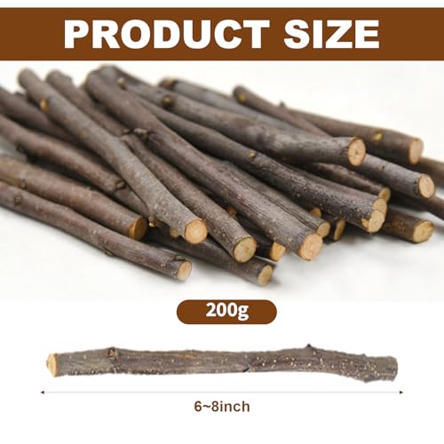 DAJING Apple Sticks Molar Toys for Rabbits, Chinchillas, Guinea Pigs, Parrots, Hamsters (200g) - Image 2