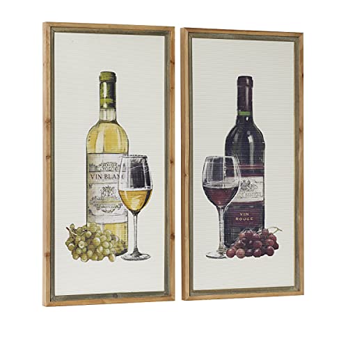 Deco 79 Wood Wine Framed Wall Art, Set of 2 20" W, 40" H, Brown by deco 79 - Used condition - Image 8