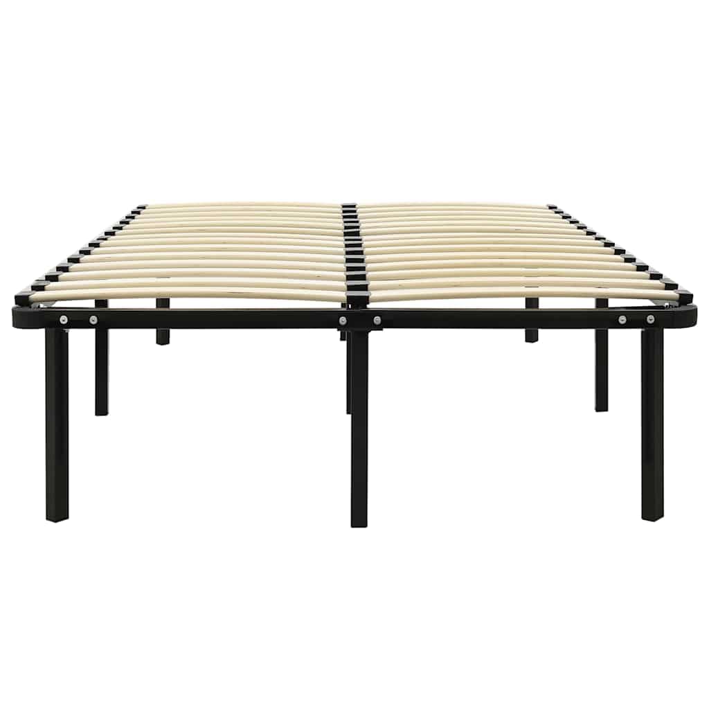 vidaXL Estructura de Cama Dormitorio Casa Robusta Duradera Mobiliario Cómodo Moderna Doble Matrimonial para Adultos de Metal Negro 160x200 cm
