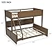 Bellemave Twin XL Over Queen Bunk Bed for Kids/Adults,Bunk Beds with Charging Station and Bookcase,Solid Wood Bunk Beds Twin XL Over Queen for Girls,Boys,Antique Wood