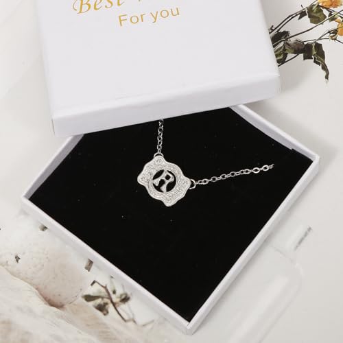 Belt Buckle Necklace Western Style Initial Letter Pendant Necklace, Decorative Belt Buckle Frame Design