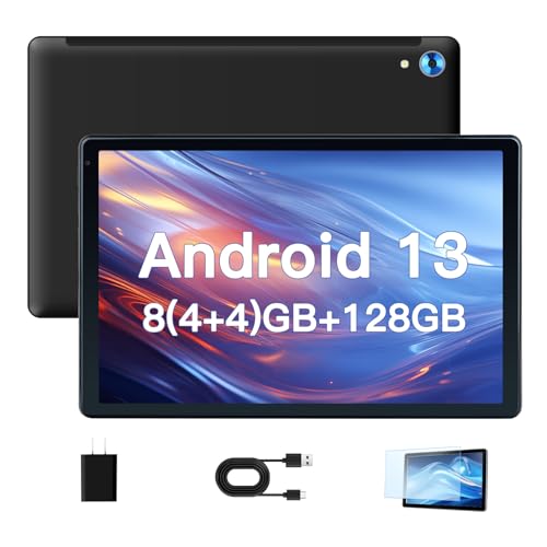 Latest 2026 Upgraded Android Tablet 10.1 Inch with IPS HD Touch Screen, Dual Camera, 64GB Storage 1TB Expansion, 8 in 1 Tablets Kit with Keyboard, Protective...