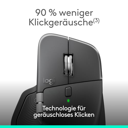 Logitech MX Master 4 for Business, kabellose Maus mit leisen Klicks, 8K DPI, MagSpeed-Scrollrad, Logi Bolt Empfänger, Bluetooth, Actions Ring, Haptik, Aufladen über USB-C – Grafit