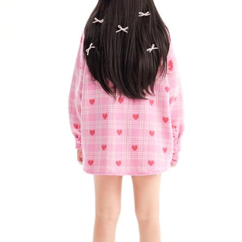 Girls' Knitwear, Long Sleeve Knit Cardigan, Heart Print Jumper Pink2