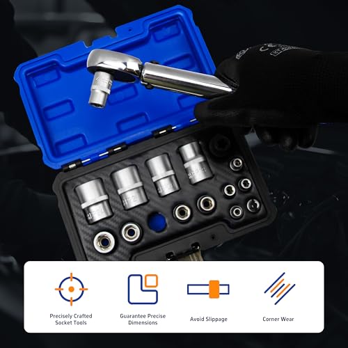 Kuntech 15pc External Torx Plus Socket Set Compatible with Tesla, 6 Point EP Sockets EP4, EP5, EP6, EP7, EP8, EP10, EP11, EP12, EP14, EP16, EP18, EP20, EP22, EP24 with 1/2'' 3/8'' 1/4'' Dr, Silver by Kuntech - Image 5