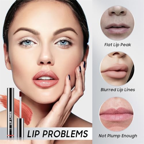 Image of Lip Liner Stain Transfer-Proof Matte Finish, Easy Peel Off & Long Lasting Lip Stain with Vibrant Color for Full Lips (Nude)