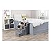 TRIXIE Velour Dog Stairs with Tread Steps - 4 Step Pet Stairs for Beds and Couches - Foldable with Additional Storage Space - in Gray