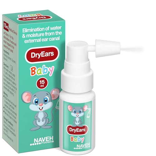 NAVEH PHARMA Dry Ears Baby Ear Drying Drops for Swimmers Removes Water Trapped in Ears After Swimming & Bathing Gentle Ear-Drying Spray for Children (0.5 Fl Oz)