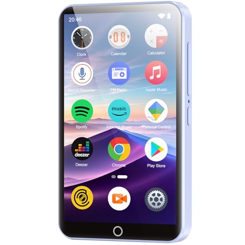 Migliori altoparlanti MP3 Player Android con Schermo IPS Touch 4 Pollici, Bluetooth Wi-Fi, Altoparlante Integrato, Memoria 96 GB Espandibile a 1 TB, Compatibile con Spotify, Amazon Music, Deezer, Audible