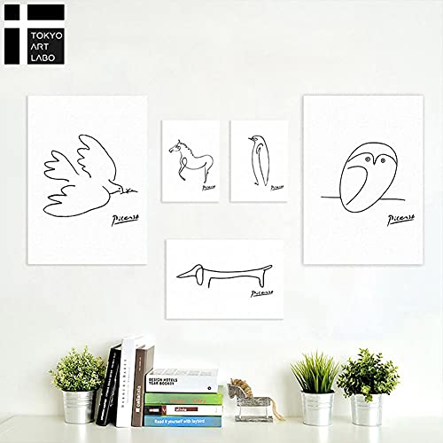 CREA アートパネル ピカソ 5枚セット 壁掛け インテリア 絵画 ふくろう モダン デザイン 平和 ハト 馬 犬 ペンギン [2]