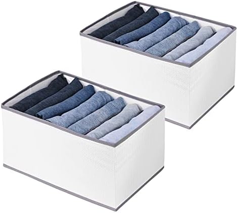 2 Pack Wardrobe Clothes Organizer,Closet Organizers and Storage Baskets,Foldable Closet Drawer Organizer Clothes Drawer Mesh Separation Box for Bedroom Dorm Room