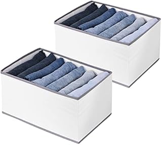 2 Pack Wardrobe Clothes Organizer,Closet Organizers and Storage Baskets,Foldable Closet Drawer Organizer Clothes Drawer Mesh Separation Box for Bedroom Dorm Room