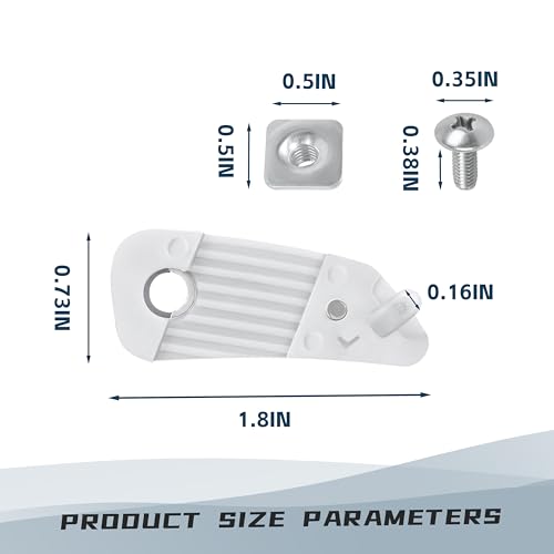 Zfegto Football Helmet Strap-Loc Chinstrap Fastener Kit Fits Riddell SpeedFlex - Left and Right with Screws and T-Nuts (White)