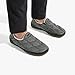 OLUKAI Puku'i Men's Fleece Slippers, Comfortable Activewear Slippers, Premium Full-Grain Leather & Jersey Knit, Drop-In Heel & All-Day Comfort, Dark Shadow/Lava Rock, 10