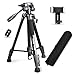Torjim 60" Camera Tripod with Carry Bag, Lightweight Travel Aluminum Professional Tripod Stand (5kg/11lb Load) with Bluetooth Remote for DSLR SLR Cameras Compatible with iPhone & Android Phone-Black