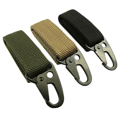 3 Pack Mountaineering Keychain, 3 Color Self-Adhesive Strap Hooks for Climbing and Hiking