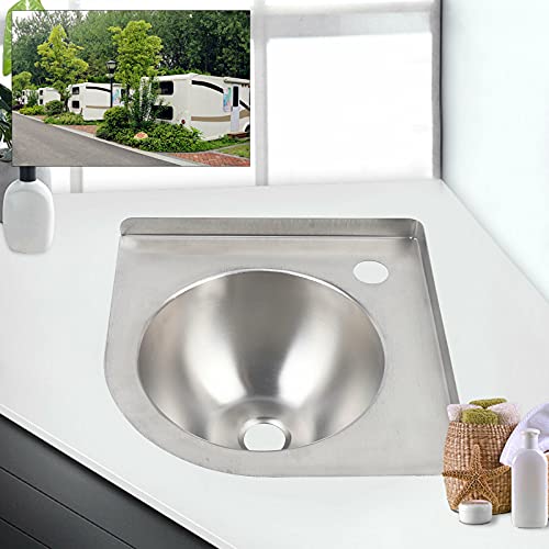 Yiyibyus YT-FB-ZJGJ-503-0830 Rv Sink Topmount Small Sink,Caravan Boat Kitchen Sink Triangle Wash Basin Water Hose,Corner Prep Sink,Stainless Steel Sink Mini Vanity Space Camper Sink Basin Kitchen Bathroom Bar,Single Bowl Sink thumb #7