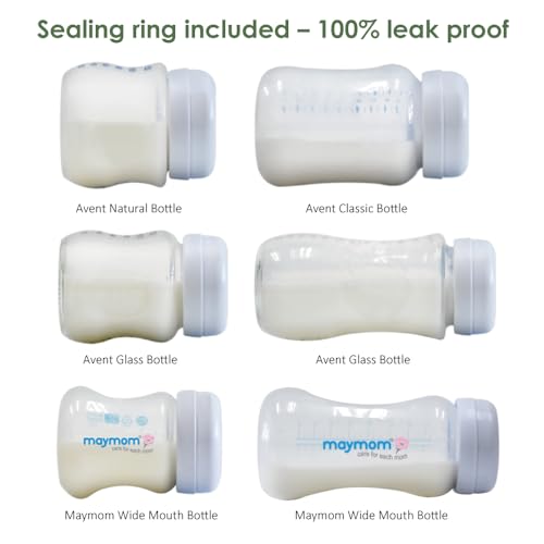 Maymom Feste Deckel Oder Reisekappen Mit Dichtring, Kompatibel Mit Einer Avent-Flasche; Kappe Ersetzen Avent Natürlichen Flaschenschraubenring N Dichtscheibe