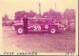 PETE SWARMER #39-FORD FAIRLANE STOCK CAR IN PITS-PHOTO