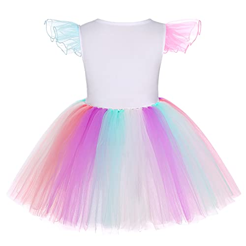 Ekoropshop Unicorn Costume For Girls Unicorn Tutu Dress Halloween Birthday Party Outfit Princess Dress With Wings And Headband-Pink(M) #TOP2