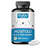 Inositolo Integratore, Myo & D Chiro Inositolo - PCOS e Ovaio Policistico - 150 Capsule Vegane con Acido Folico, Vitamina B6 e Cromo - Dose Elevata, Combinazione Efficace - Raibu