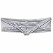 iEFiEL Mens Shiny Cap Cover Bulge Pouch Low Rise Mini Bikini Briefs Lingerie Underwear Silver XXL