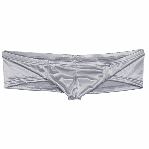 iEFiEL Mens Shiny Cap Cover Bulge Pouch Low Rise Mini Bikini Briefs Lingerie Underwear3