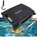 CUTANGELAR Robot Nettoyeur De Surface De Piscine, Nettoyeur De Piscine Robotique sans Fil Solaire. Robot Nettoyeur De Skimmer De Piscine Automatique Rechargeable, Hors-Sol Jusqu'à 100㎡.