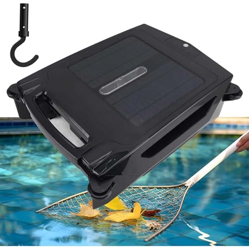 CUTANGELAR Robot Nettoyeur De Surface De Piscine, Nettoyeur De Piscine Robotique sans Fil Solaire. Robot Nettoyeur De Skimmer De Piscine Automatique Rechargeable, Hors-Sol Jusqu'à 100㎡.