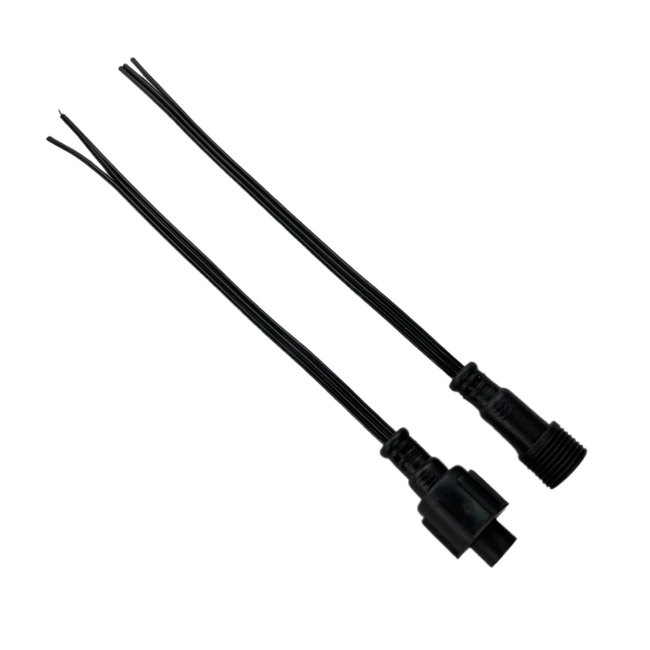 2/3/4 Core 18AWG Flat Cable Waterproof Pigtail Male Female 13.5mm RayWu/xConnect Style White/Green/Black Each Length 20cm/50cm(XConnect Black,50cm Each,4 Core)
