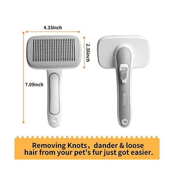 Aiitle Dog or Cat Brush for Shedding and Grooming – Premium Self Cleaning Slicker Brush – Easy to Clean Comb for Long or Short Haired Dogs, Cats, Large or Small Pet, Tangles, Mats, Hair Deshedding Supplies White Aiitle Dog or Cat Brush for Shedding and Grooming – Premium Self Cleaning Slicker Brush – Easy to Clean Comb for Long or Short Haired Dogs, Cats, Large or Small Pet, Tangles, Mats, Hair Deshedding Supplies White