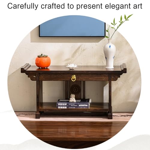 Mesa de altar de meditación de madera maciza y nicho budista de alta calidad 5