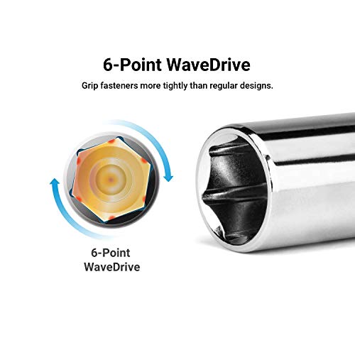 Capri Tools 15 Mm Deep Socket, 1/4-Inch Drive, 6-Point, Metric #TOP3