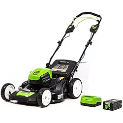 Greenworks 80V 21´´ Brushless Cordless (Self-Propelled) Lawn Mower (75+ Compatible Tools), 4.0Ah Battery and 60 Minute Rapid Charger Included