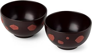 Lacquerware Bowl Set– Traditional Korean Wooden Soup & Rice Bowl, Handmade Urushi Lacquer - Pink Pattern