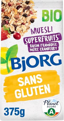 Muesli Superfruits BJORG d'exception avec cranberries et framboises bio