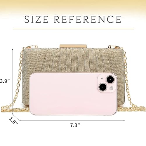 Image of Clutch Purse for Women, Evening Bag with Removable Chain Strap Elegant Handbag for Wedding /Prom /Cocktail /Party