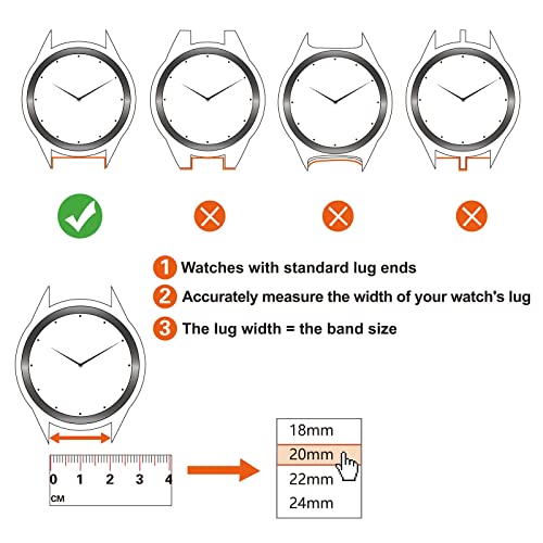 ANNEFIT Skórzany pasek do zegarka z szybkim zapięciem, 18 mm, 20 mm, 22 mm, 24 mm, skóra cielęca, pasek zastępczy ze skóry cielęcej, 20mm, Skóra, Bez kamieni szlachetnych