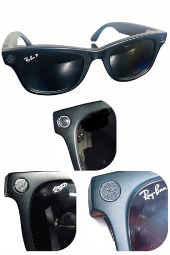 Black lens cover 4 Pack for Ray-ban meta camera Glasses Light Faux Leather finish Privacy Lens Covers (4 Black Diamond)
